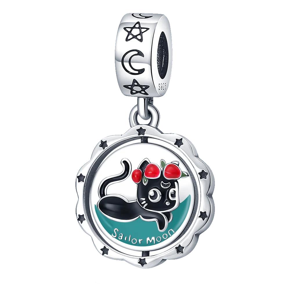 Copper Metal Black Cat Collection Charm Bead Components Bead Components Paw Print Pendant Bead Component Compatible With Authentic Original Do It