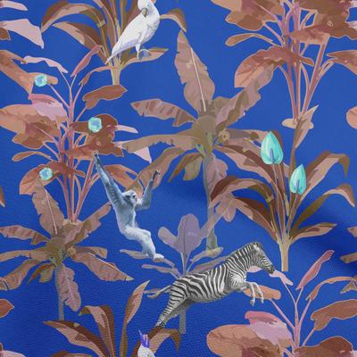 Cotton Flex Blue Fabric Tropical Animal Sewing Fabric By The Yard Printed Diy Clothing Sewing Supplies 40 Inch