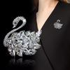 Elegant Crystal Swan Brooch: High-End Women's Pin with Korean Design Charm