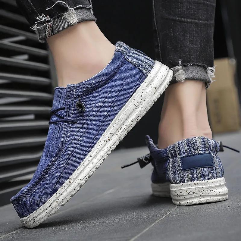 Fashion New Spring Summer Men's Vulcanized Shoes Comfortable Breathable Canvas Shoes Men's Flat Shoes Soft  Big Size 48