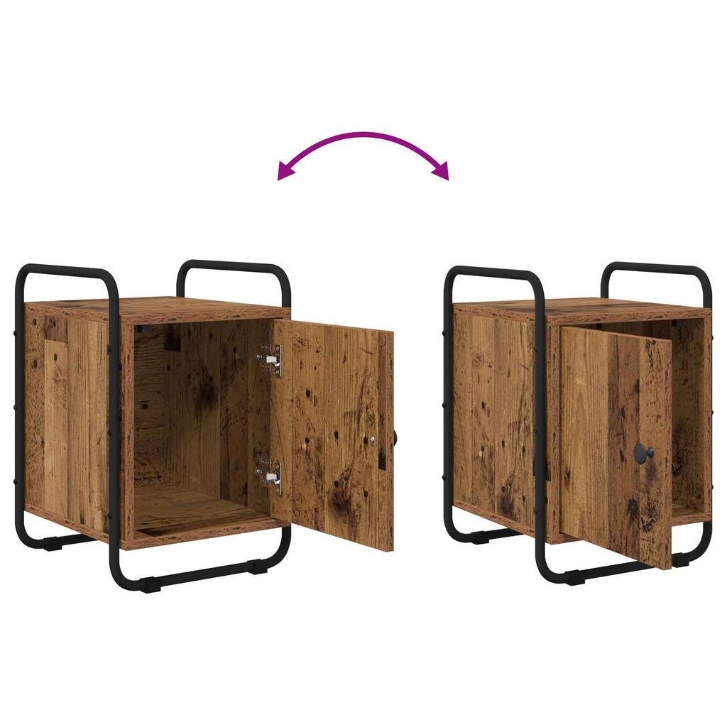 Nightstand 2 Pcs. Reclaimed Wood Engineered Wood