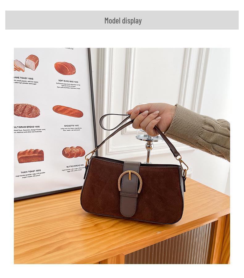 Retro Handbag: Niche Design Frosted Shoulder/Crossbody Bag