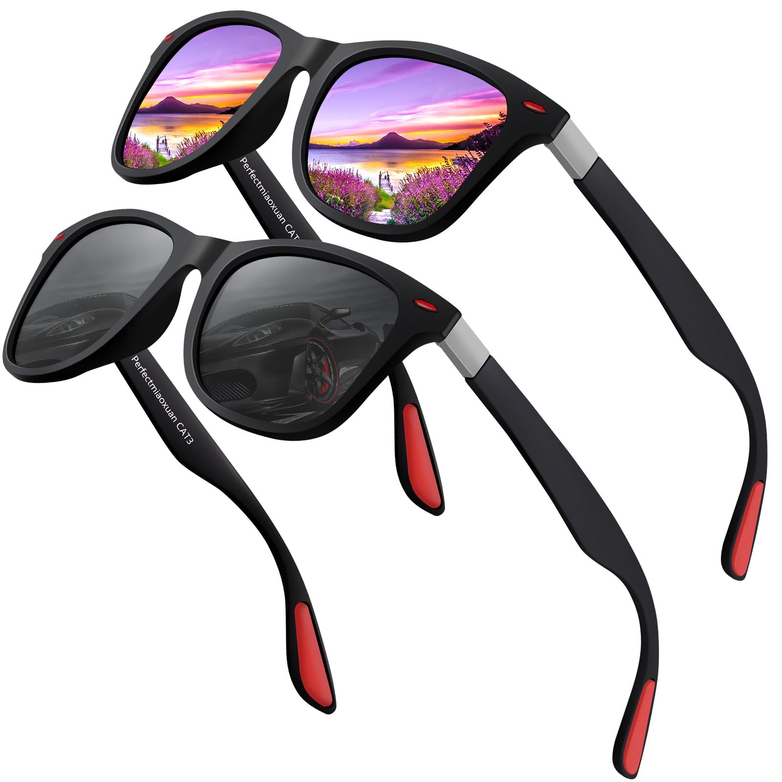 

Perfectmiaoxuan Поляризованные солнцезащитные очки для мужчин и UV400 Идеально подходят для и Пеших прогулок Женщин, Защита, Вождение, Спорт, Велоспорт, Мотоциклы, Рыбалка,