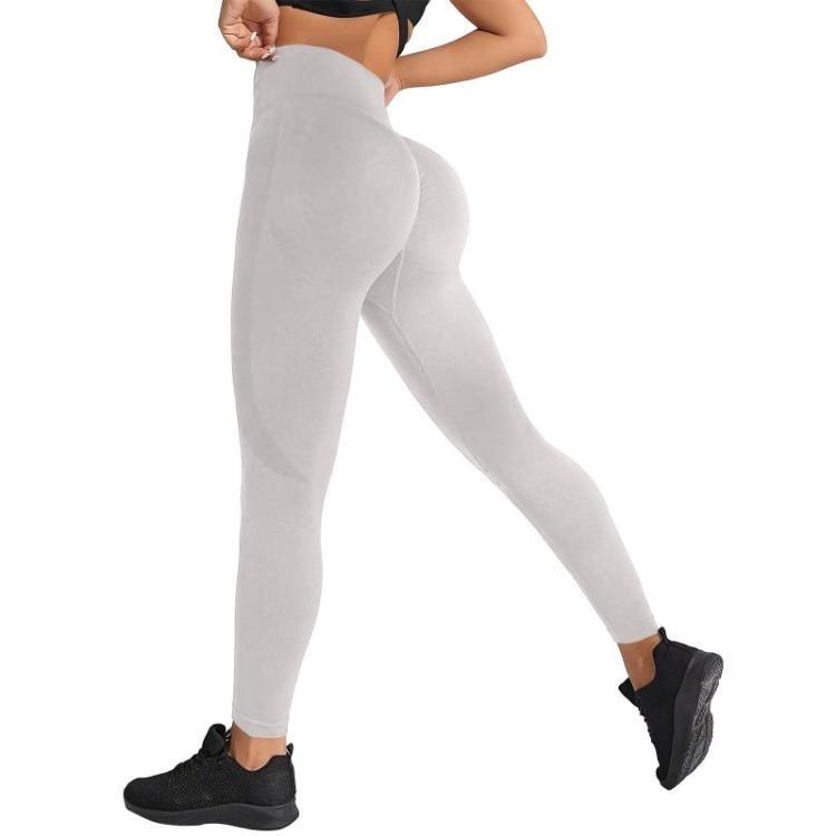 Pantalones de Yoga de Cintura Alta para Mujer Sin Costuras Levanta Glúteos Ajustados Fitness Mallas Casuales