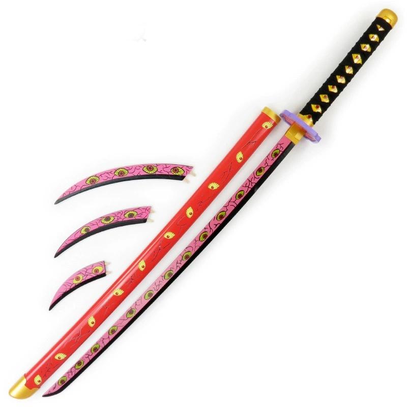 104cm Demon Slayer Kokushibo Katana Kimetsu No Yaiba Sword Blade Anime Cosplay Prop Real Size Japanese Katana Samurai Sabre Toy