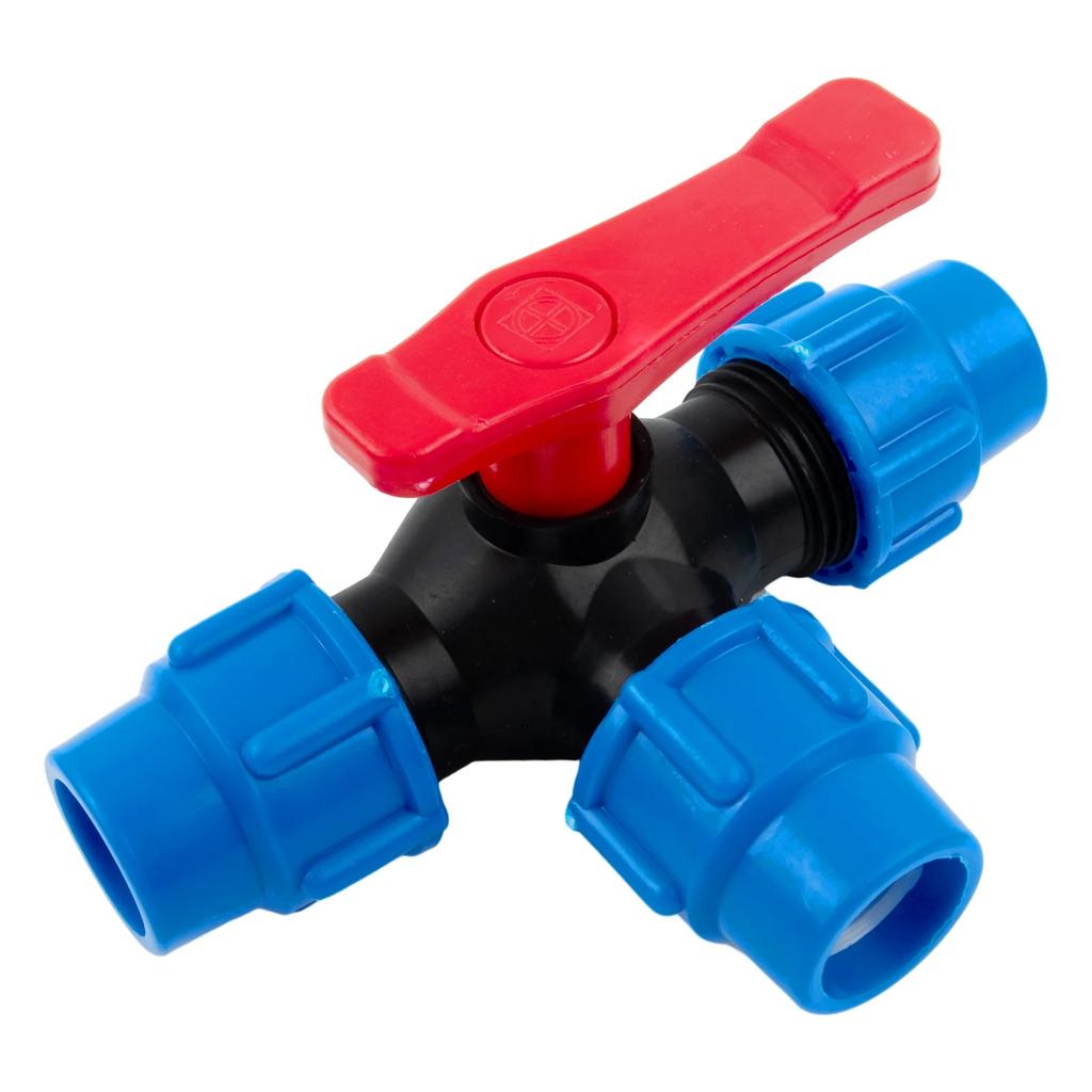 Garden Water Pipe Connector 3-Way Ball Valve 20/25/32/40/50mm Plastic Ball Valve Garden Watering Irrigation Water Pipe Fittings
