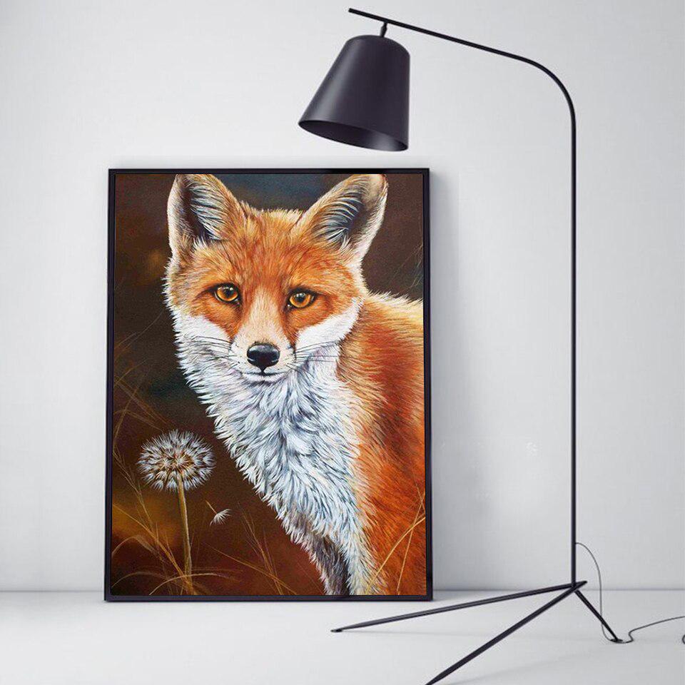 5D DIY Diamond Embroidery Fox Full Square Diamond Painting Animal Cross Stitch Fall Decorations
