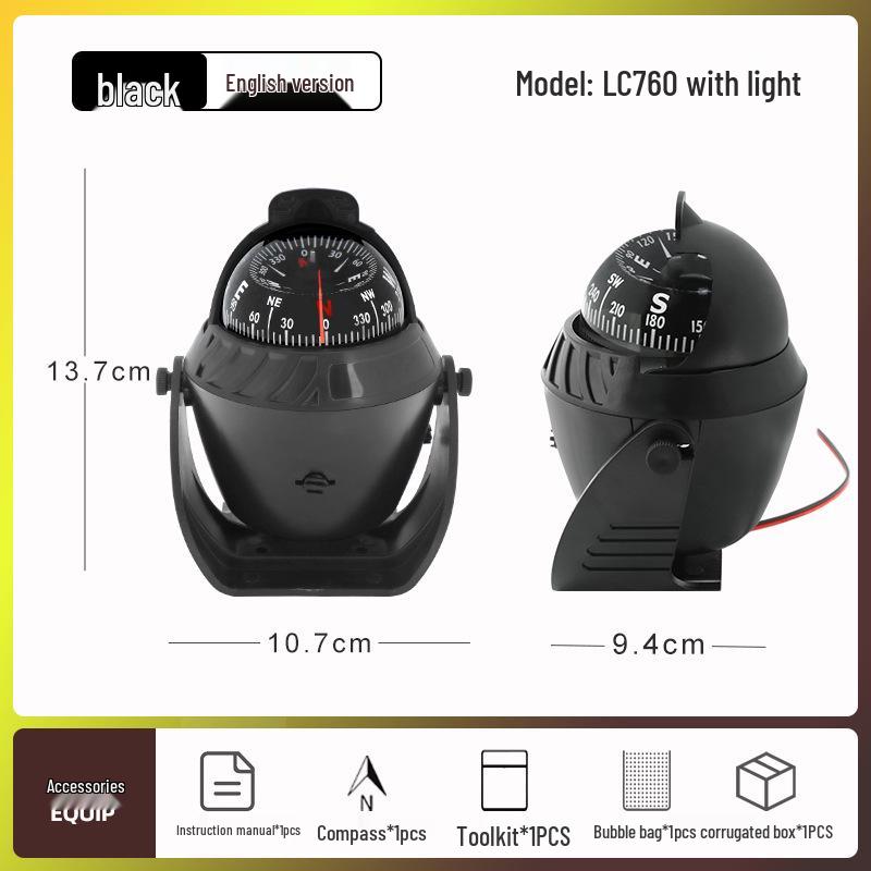 Car-Mounted Nautical Compass with Magnetic Declination Adjustment Available Now