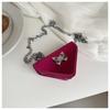D shaped Triangle Bag Women's Decorative One shoulder Diagonal Straddle Bag Small Bag Fashionable Versatile Fashion Chain Mini Exterior Bag