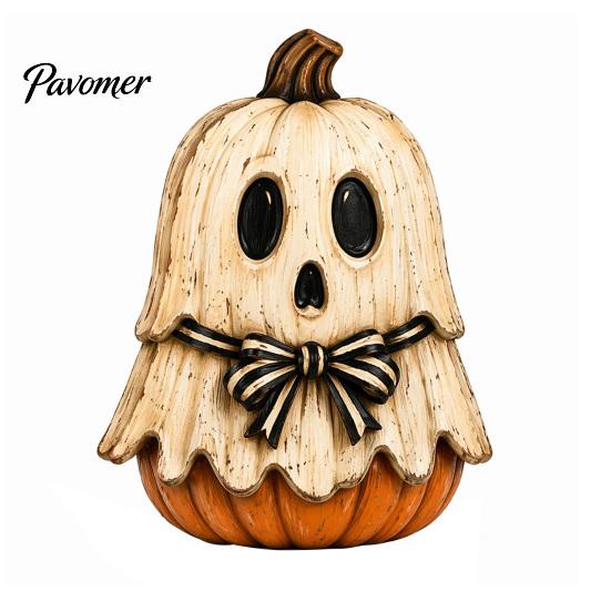 Rustic Style Ornament Set Wooden Halloween Ornaments, Retro Desktop Decorations for Home Table Tiered Decor Tray Decor, Pumpkin/Black Cat/Ghost/Bat