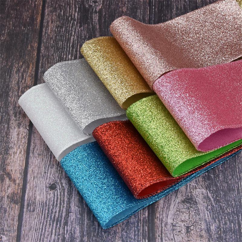 European & American Christmas Tree Decoration: Handmade Shiny Ribbon Flowers, Bows & Blue Iridescent Streamers