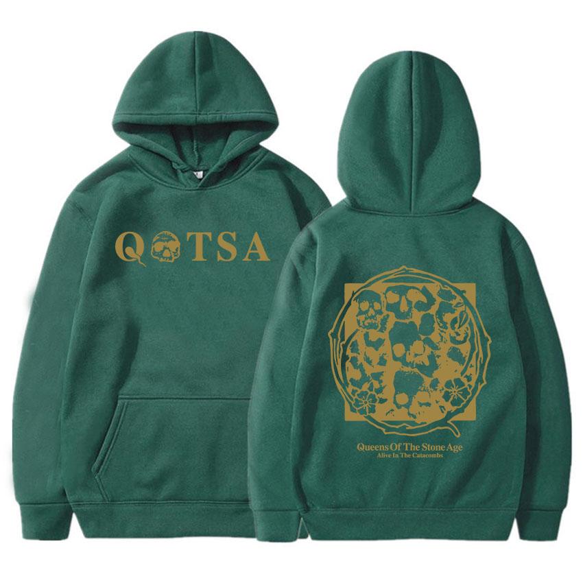 Mikiny Alive In The Catacombs QUEENS OF THE STONE AGE QOTSA Kapela Mikina s dlouhým rukávem Pánské mikiny s kapucí Grunge Pánská mikina