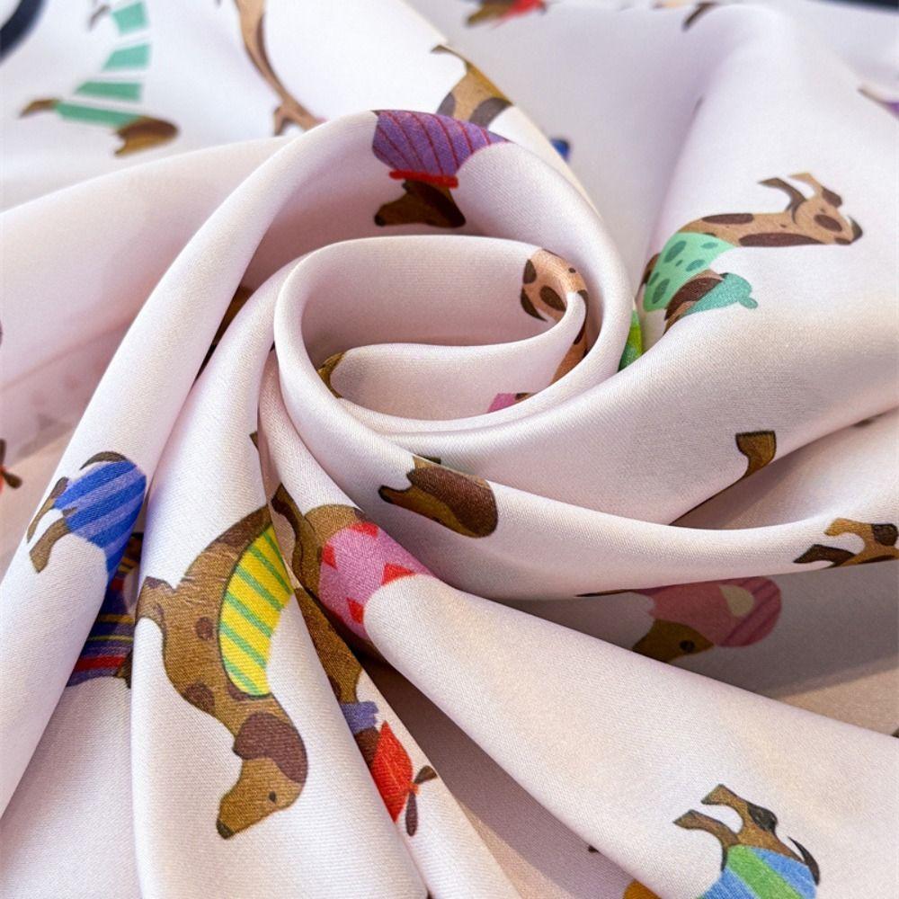 Printed Small Square Scarf Geometric Shape Animal Printed Silk Scarf Satin Hijab Scarf Accessories