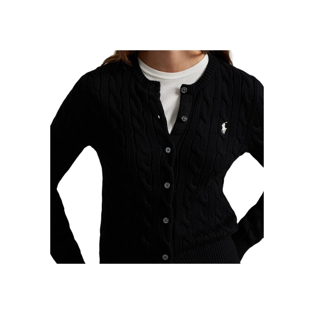 Polo Ralph Lauren SS25 Slim Fit Cable Knit Cotton Crew Neck Cardigan Women Knitwear WMPOSWENDW20460-001