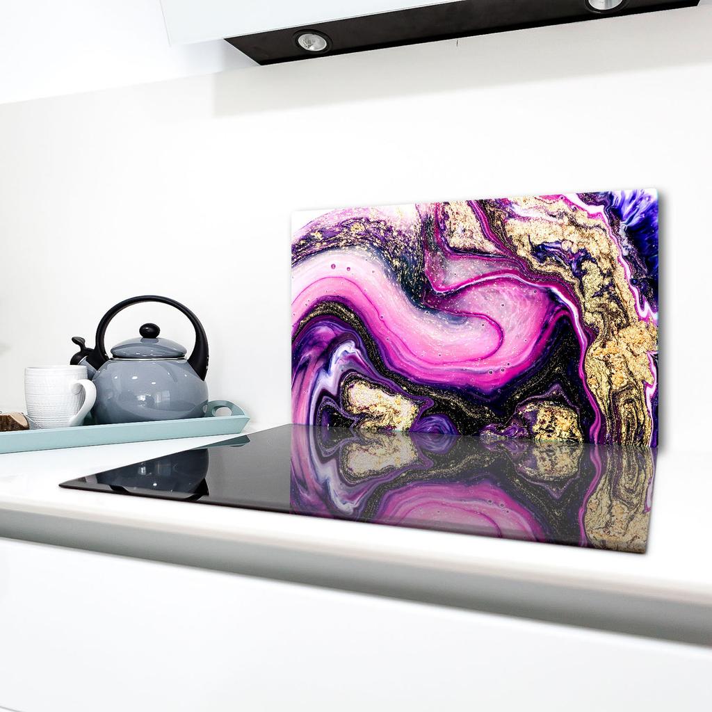 GLASS PROTECTIVE PLATE FOR STOVE 90X52 PURPLE