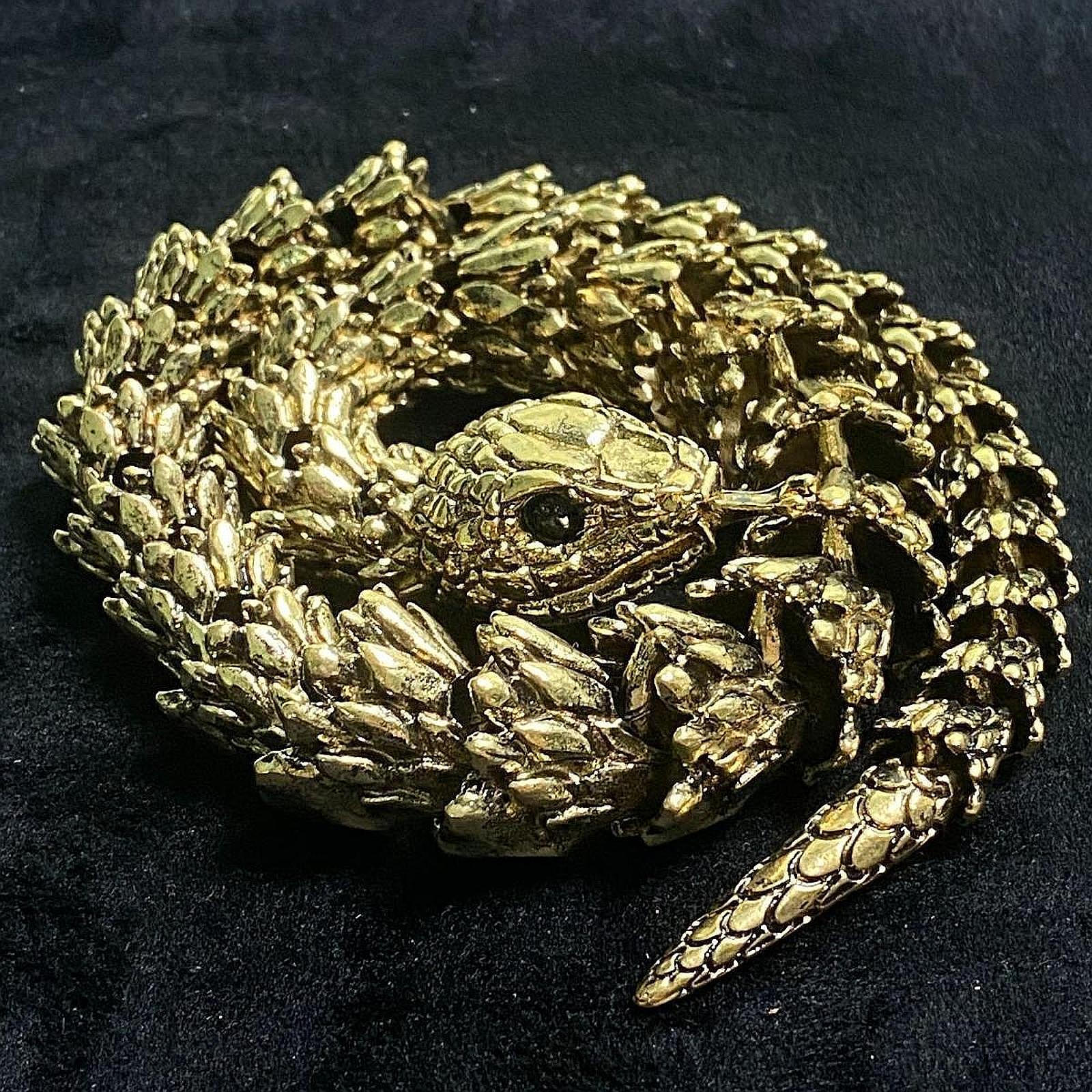 

Зчленована статуя змії в китайському році довжиною 8,6 дюйма Bronze Color
