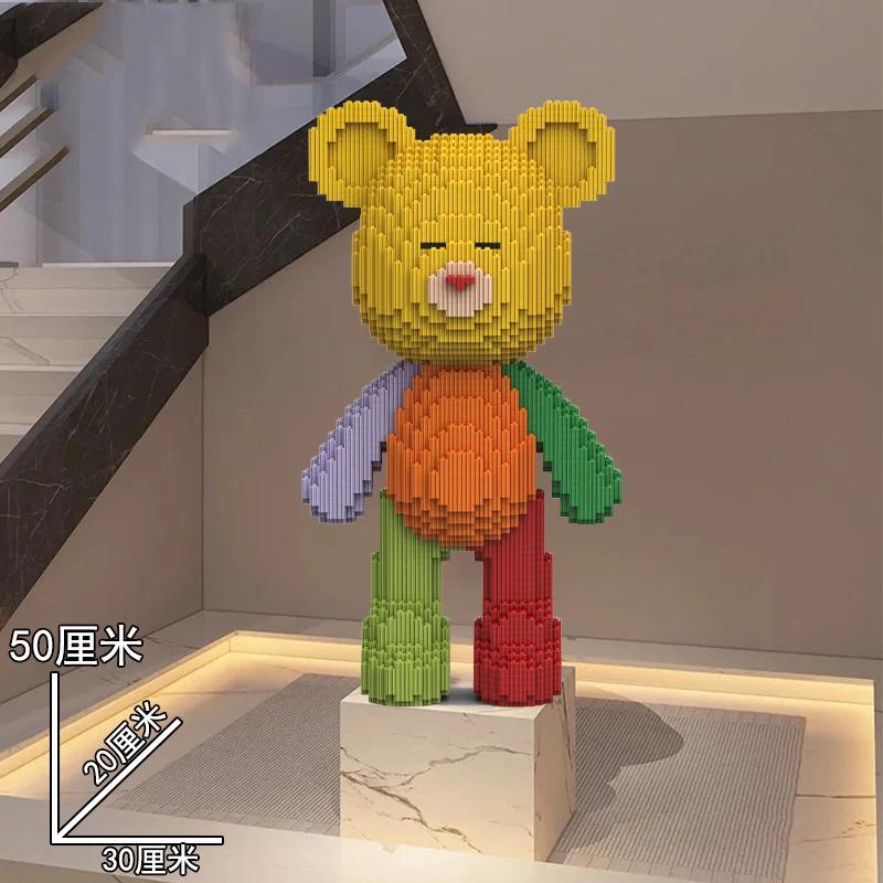Colorful Animal Bear Mini Brick Kawaii Art Bear Panda Ornament Building Block DIY Assembly Toys for Home Decoration