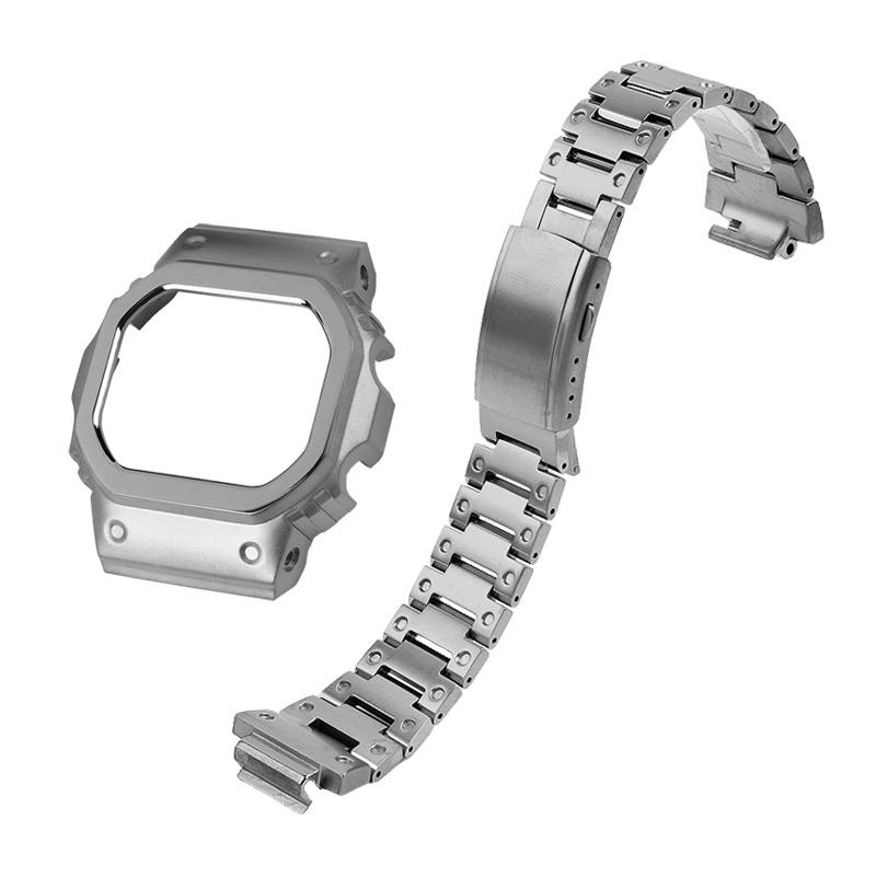 DW5600 Mod Kit Titanium case+strap For Casio G-SHOCK DW-5600 GW-B5600 GW-M5610 modification Lightweight Metal Bezel watch band