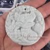 Antique Carved Nine-Tailed Fox & Mermaid Jade Amulet Pendant for Men & Women