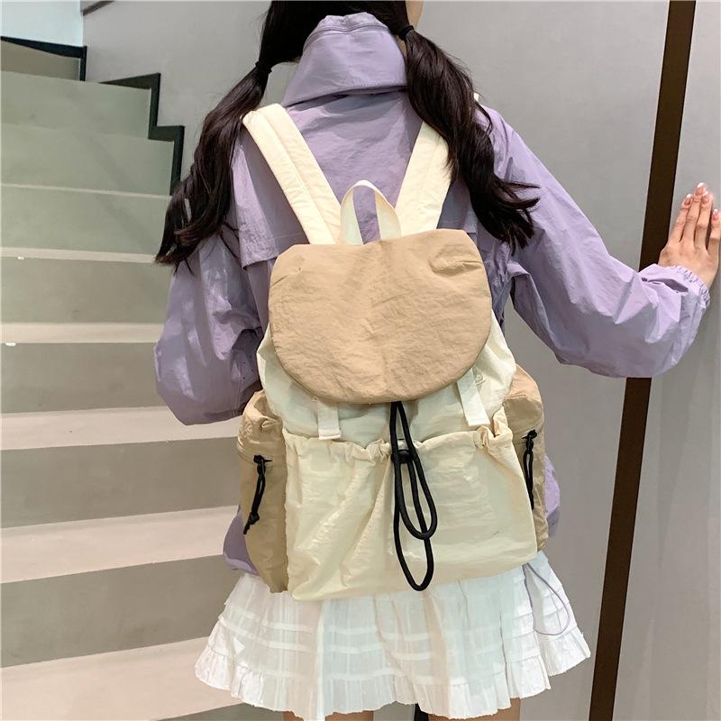 Schoolbag leisure college style student contrasting nylon backpack women's 1011 new fashion large-capacity mountaineering bag