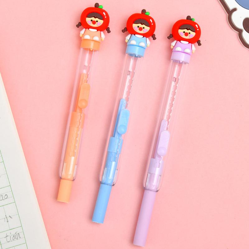 1pc Cartoon Creative Design Push-pull Eraser, Student Correction Tools School Drawing Writing Erase Supplies Party Gifts, Clean Wipe No Trace, Quick