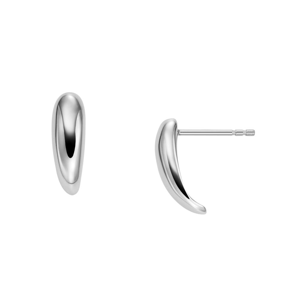 Skagen Women's ANJA PEBBLE Silver-Tone Stainless Steel Stud Earrings, SKJ1853040