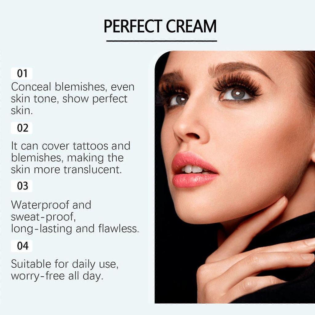 Supreme Creme All-Over Complexion Perfector, Long-Lasting CC Cream Foundation with BrushLightweight & Waterproof Concealer & Coverage