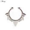 Alisouy 1PC Stainless Steel Casting Tusk Fangs Cone Nose Ring Septum Ear Cuffs Cartilage Tragus Daith Non Piercing Body Jewelry