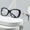 Metal Hollow-out Frame Anti Blue Light Cat Eye Eyeglasses Men Women Fashion Splicing Color Large Frame Street Photography Glasses