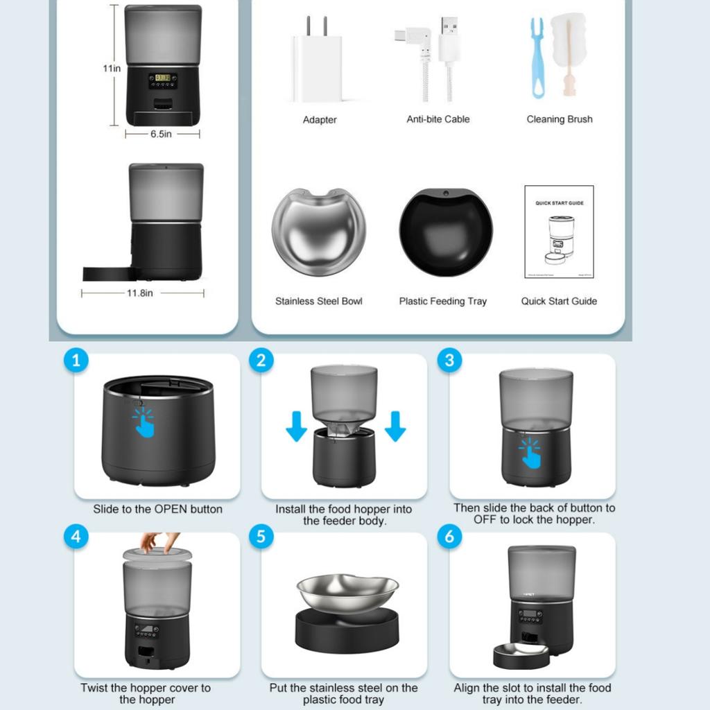 Pet Automatic Timing Feeder4LRemoteAPPCat Intelligent Feeding MachineWIFI