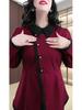 Autumn/Winter Woolen A-line Slimming Collared Shirt for Middle-Aged Women