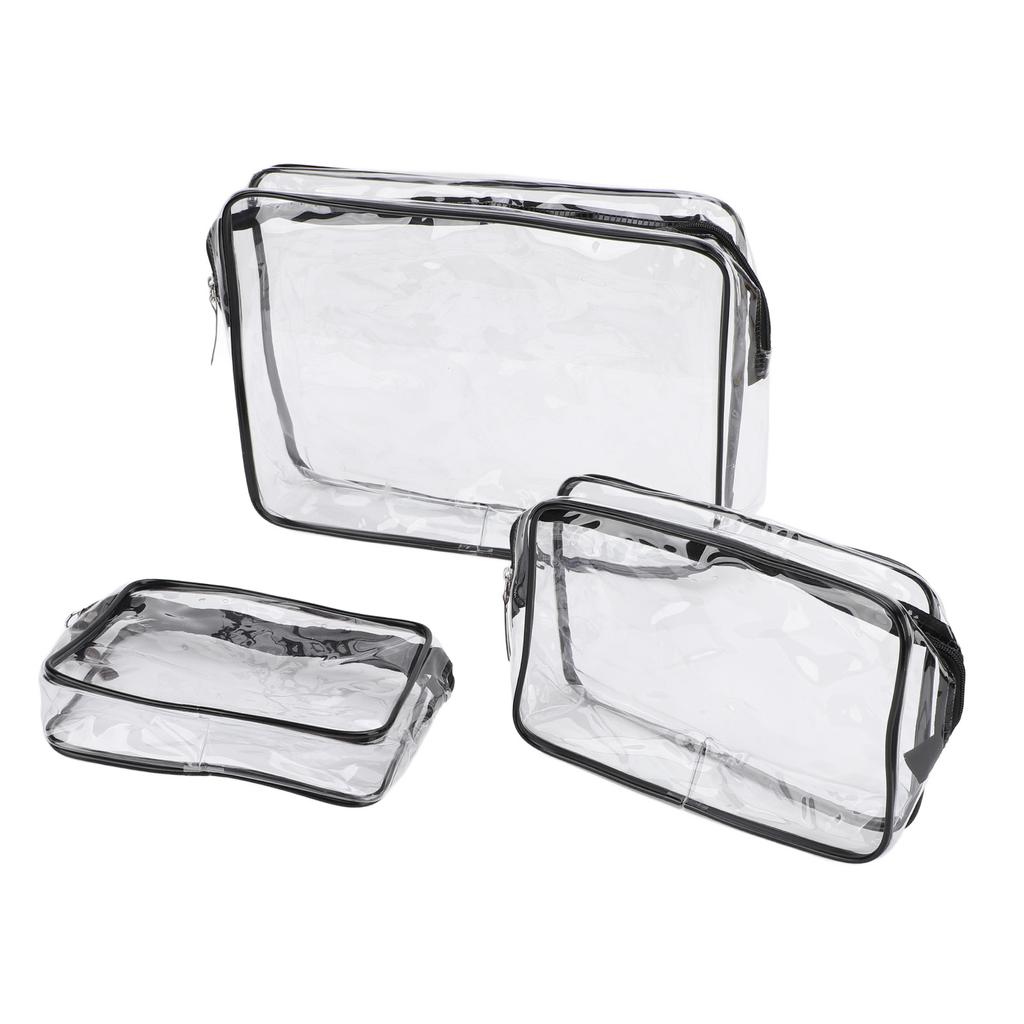 3Pcs Clear Insert Bag Transparent Makeup Toiletry Brush Zipper Insert Inner Bag Divider Storage Orga