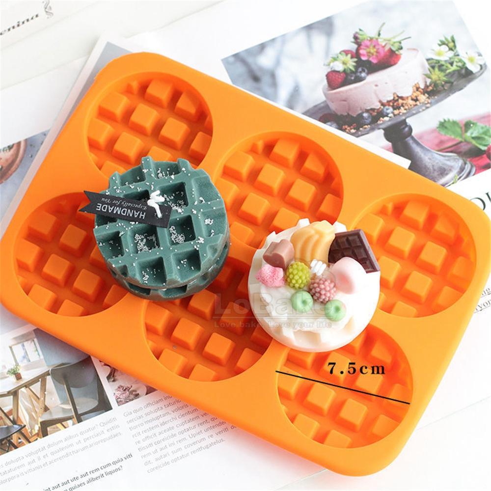 6 18 20 Cavities Round Square Waffle Shape Silicone Cake Mold Ice Moldes Chocolate Fondant Molds DIY Bakery Supplies
