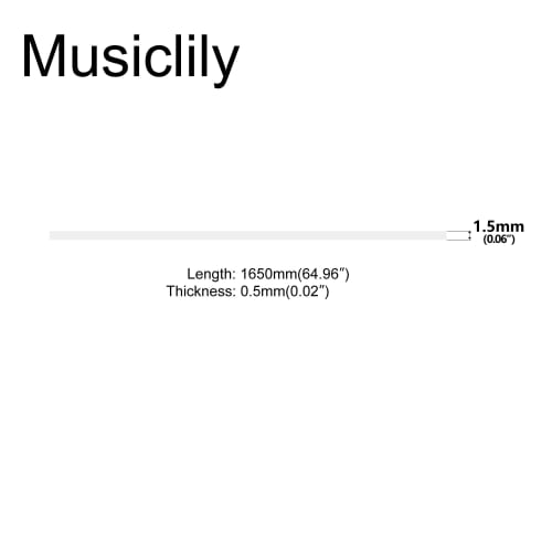 Musiclily Plastic Guitar Binding 1650x1.5x0.5mm, White