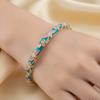 Exquisite Painting Enamel Flower Bangle Lightweight Metal Rhinestone Thin Bracelet  Beach Vacation