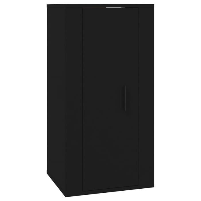 816673 vidaXL Meuble TV mural Noir 40x34,5x80 cm