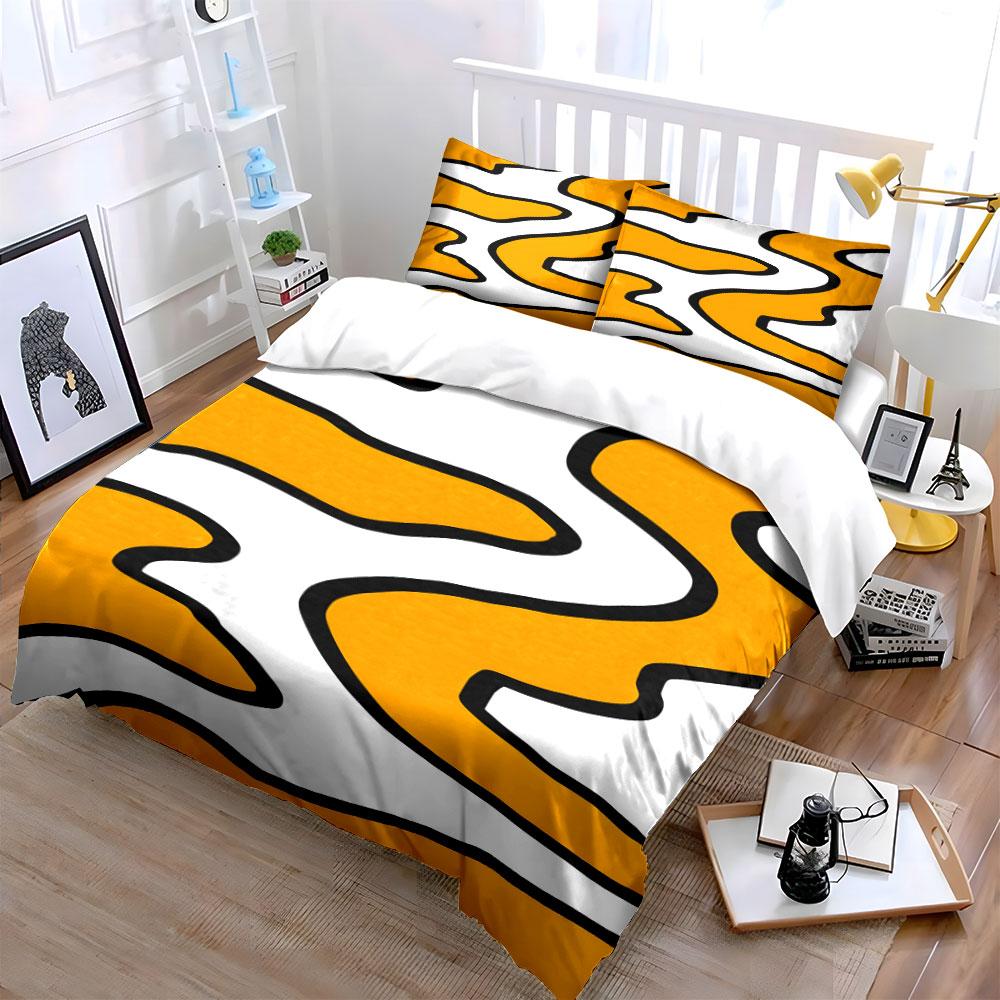 Abstract black wavy lines. Bedding sets Duvet cover sets Duvet covers Pillowcases(1*Duvet Cover 2*Pillowcases without duvet insert)