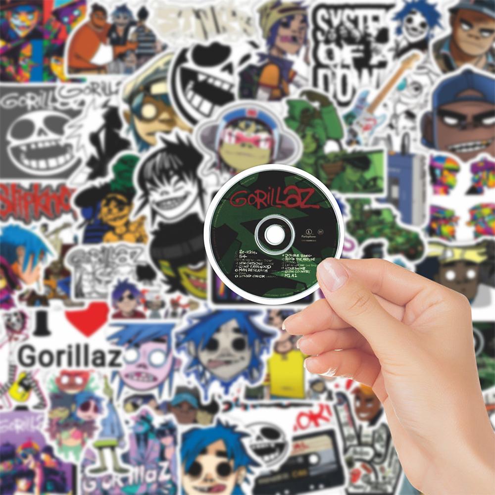 10 30 55Pcs Gorillaz Music Band Stickers Cool Graffiti Sticker Diy Skateboard Phone Notebook Waterproof Funny Decals Decoration
