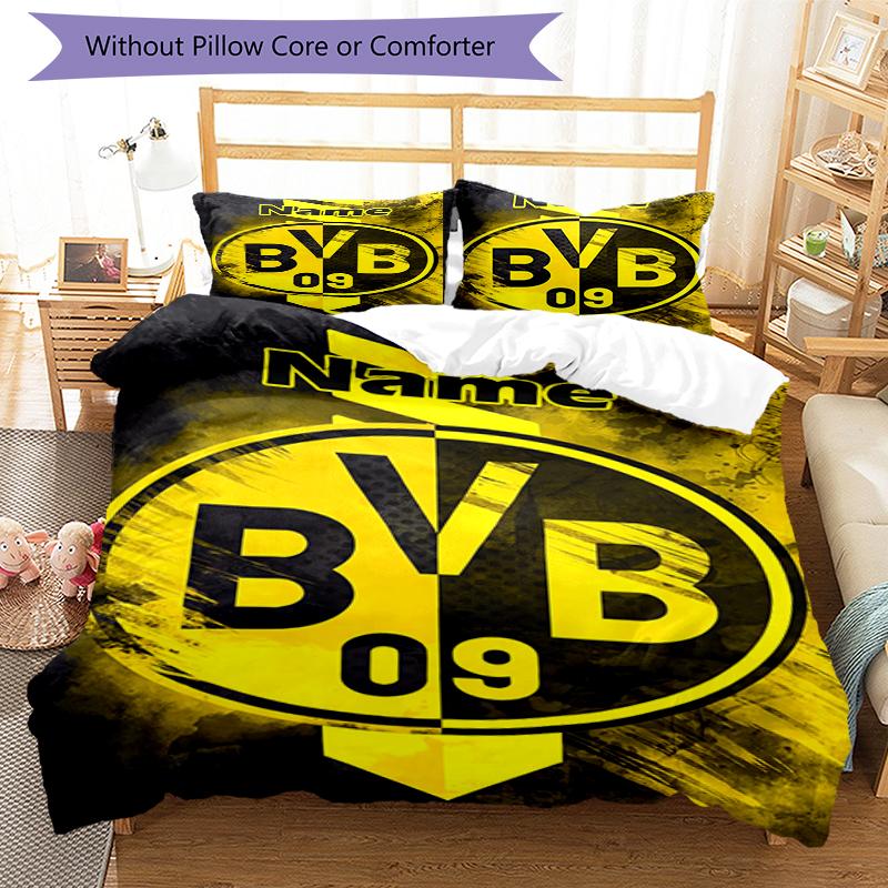 3pcs Custom Name BVB Bedding Set Duvet Cover Closure Includes 1 Duvet Cover & 2 Pillowcases, Soft and Comfortable for All Seasons.