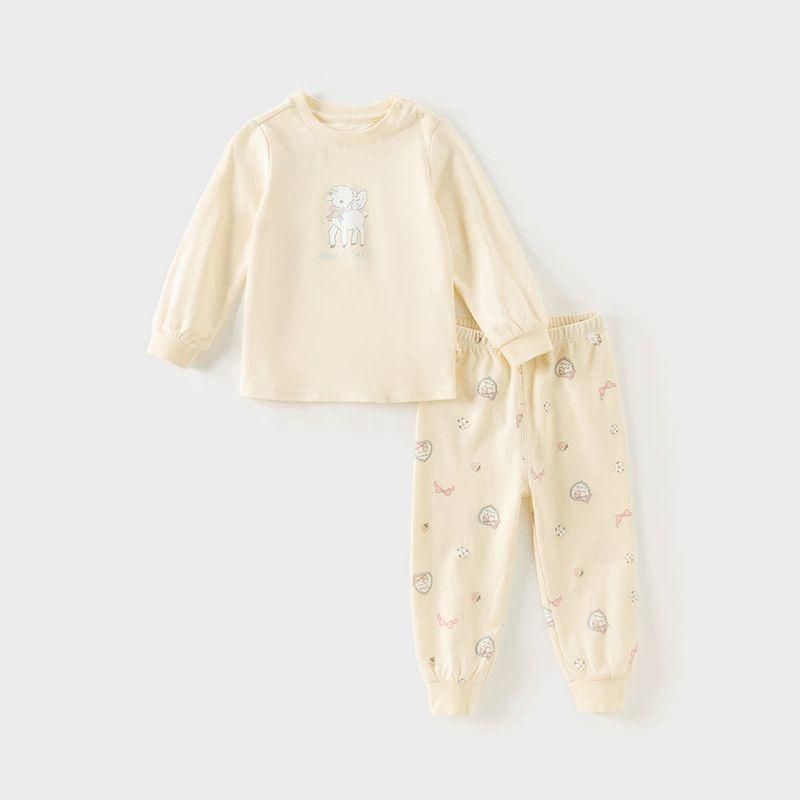 David Bella Girls' Pajamas Children's Underwear Set Spring New Home Long-Sleeve Baby Autumn Clothes and Pants