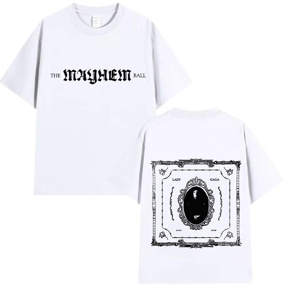Lady Gaga The Mayhem Ball Tour 20252026 Album Tshirt Unisex Women Hip Hop Pop Music Tshirt Fashion Harajuku Y2K Short Sleeve Top