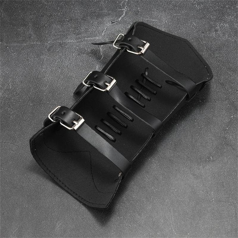 Embellished Leather Armband Adjustable Arm Guard For Men Women Unisex Rock Style Wrist Accessory