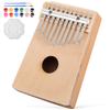 Ibasenice Wooden Kalimba 10-Key Thumb Piano Finger Piano Paint Set Portable 6.69×4.53×1.18 Inches Children's Educational Musical Instrument