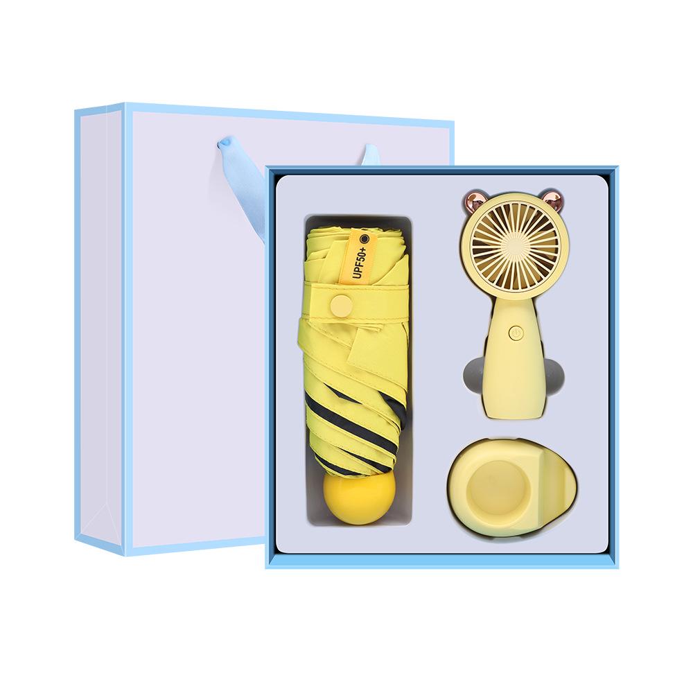 Summer Cool Fan & Umbrella Gift Set - Perfect Anniversary or Customer Appreciation Souvenir