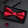 Geschenkbox Herren Fliege Männlich Trauzeuge Bräutigam Bordeauxrote Fliege Formelle Hochzeit Britische Koreanische Version Fliege