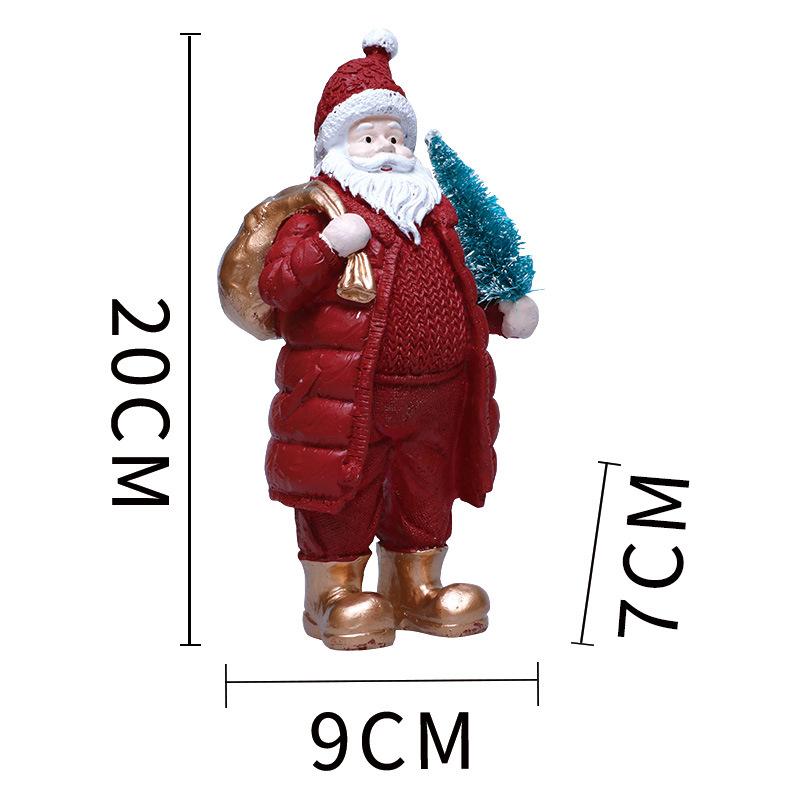

1PC Resin Santa Claus Handbag with Tree Ornament Christmas Holiday Gift Home Desktop Decoration