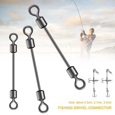 50pcs Stainless Steel Fishing Swivel Connector Solid Ring Double Rolling New Heavy Duty Ball
