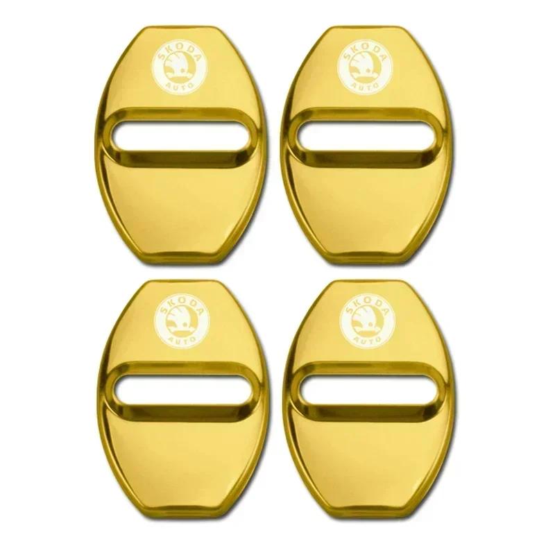 2026 Hot Car Door Lock Cover for SKODA Emblem Octavia Superb Kodiaq Fabia Rapid Spaceback Karoq Yeti Kamiq Metal Sticker Badge D