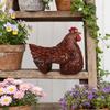Ornamento de Cerca em Forma de Galinha, Resina com Textura de Pena 3D, Figura de Galinha Gordinha Fofa para Casa Jardim Fazenda Pátio Quintal