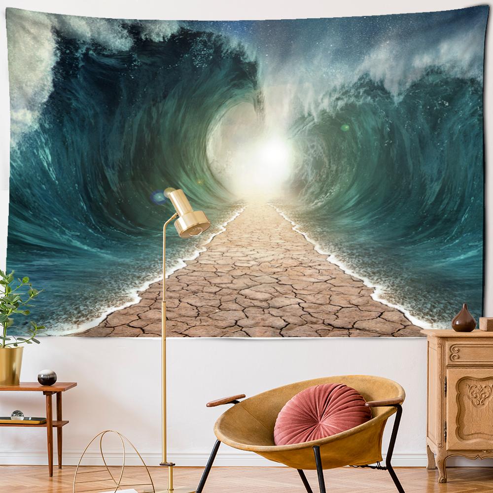 

Волна Солнечный свет Гобелен Настенный декор Природный пейзаж Пляжная дорожка Богемная спальня Искусство Покрывало Домашний декор 230x180CM